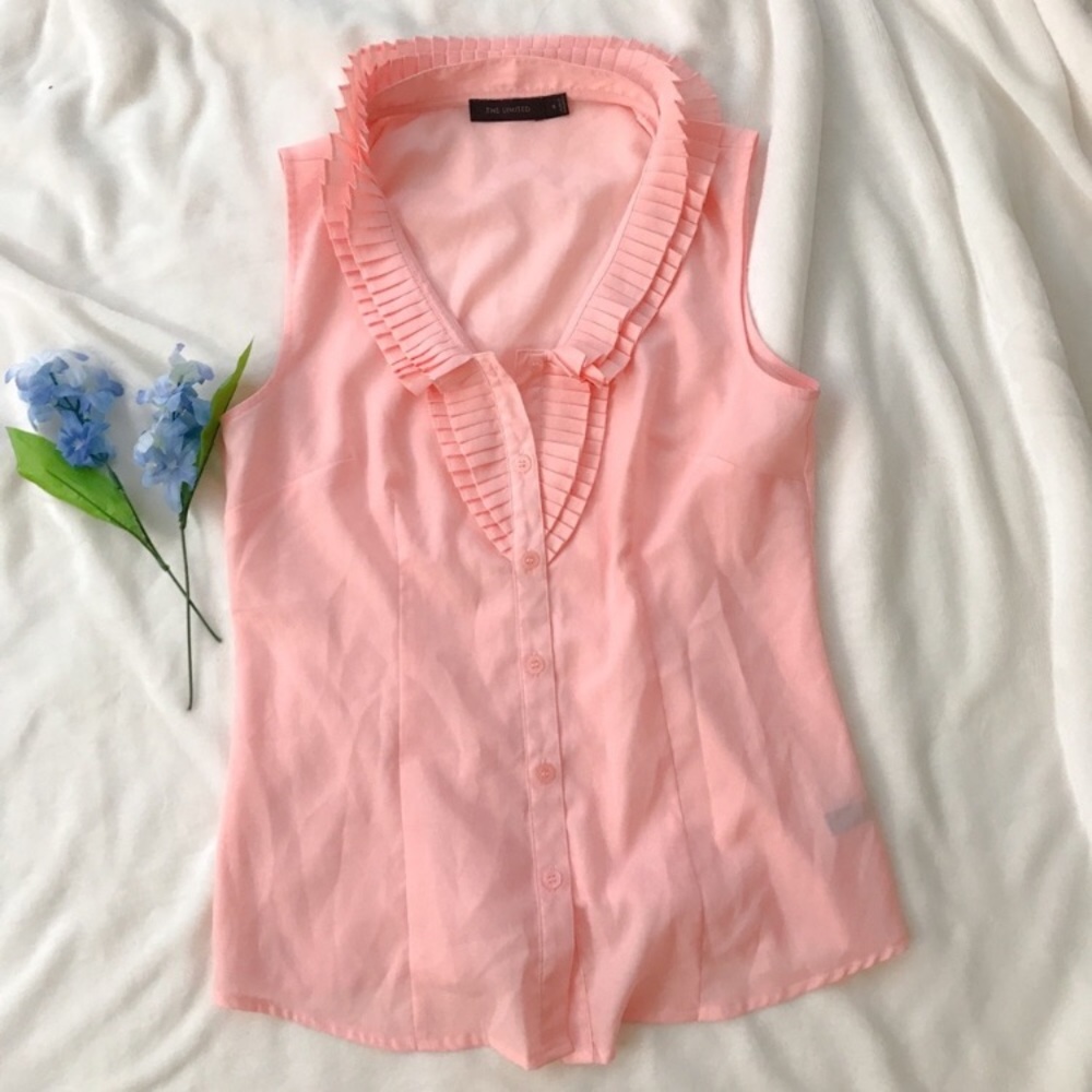 NWOT The Limited Neon Pink Sleeveless Shirt